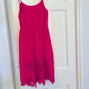 Pink spaghetti strap summer dress
